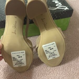 Sam Edelman Tan Cross Block Heels